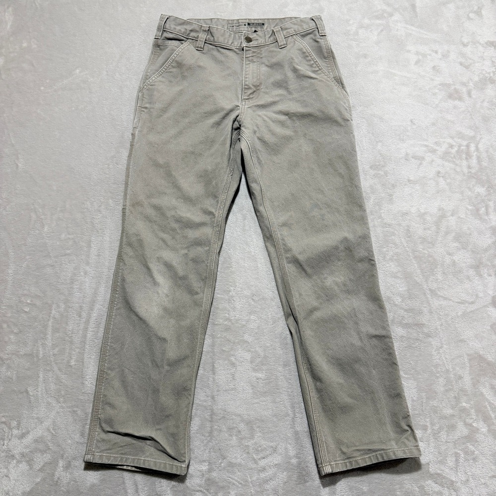 Carhartt Rugged Flex Work Pant Mens 30x30 Khaki Relaxed Canvas Utility BN3279-M